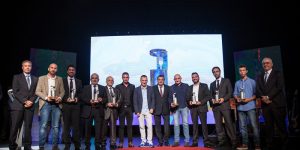 Foto de familia de los galardonados con el Premio de Gastronomía DIARIO DE AVISOS-Dorada Especial en su edición de 2016 | Foto: Andrés Gutiérrez